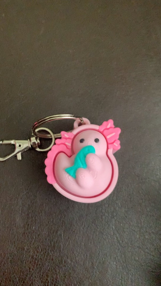 Clickie Axolotl With Fish Clicker
