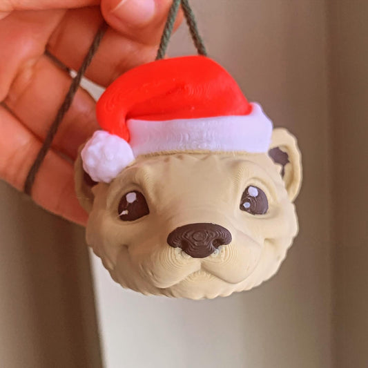 Santa Ferret Christmas Tree Ornament