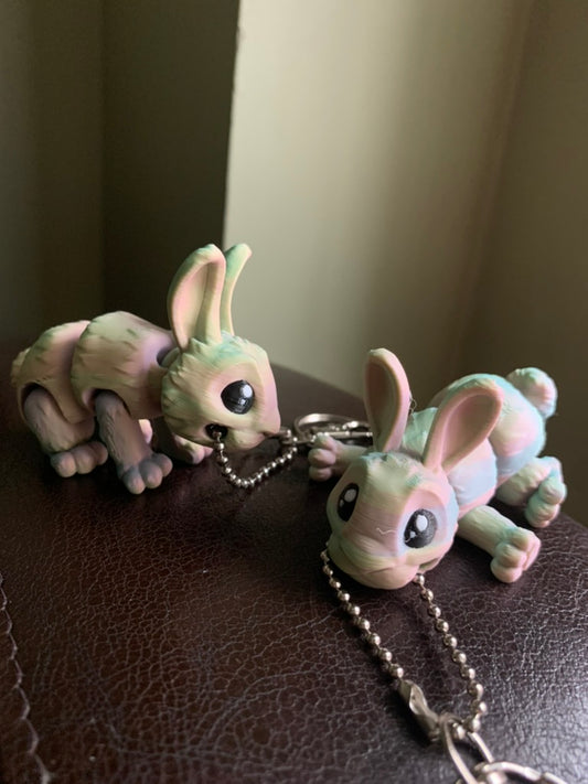 Keychain Small Bunny Bag Charm with Key Ring